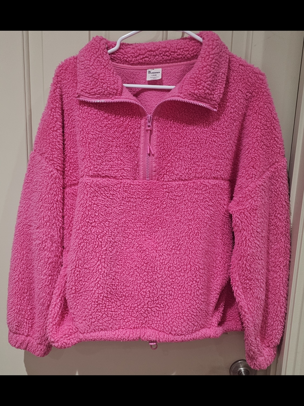 No Boundaries Pink Half-Zip Pullover Bed Jacket Women Size Large